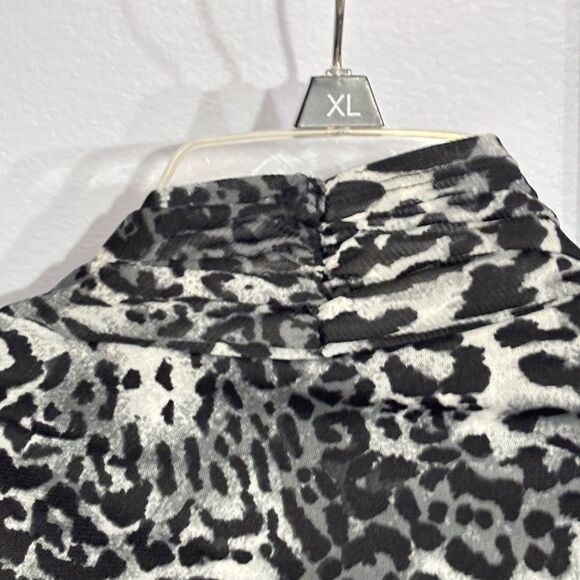 George | Women’s Animal Print 3/4 Sleeve Top Shirt Blouse Black White Size Small - Picture 7 of 16